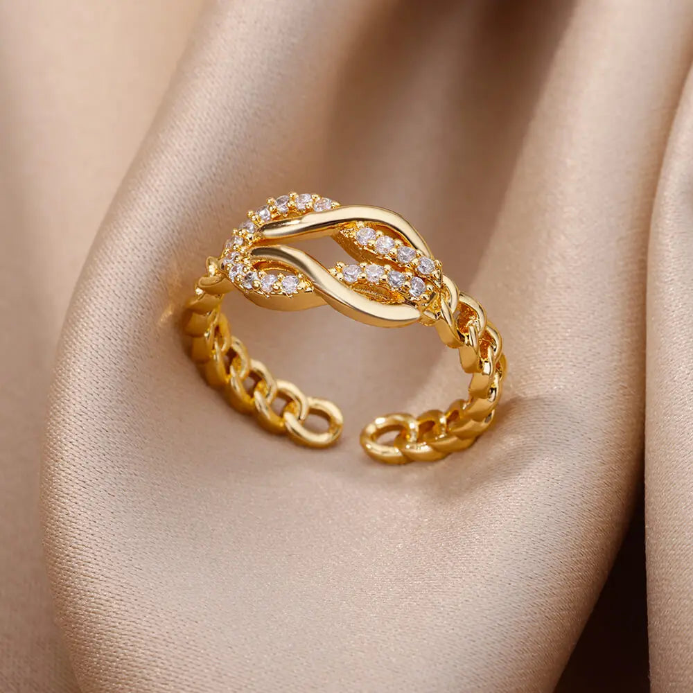 Fashion Gold Color Stainless Steel Rings