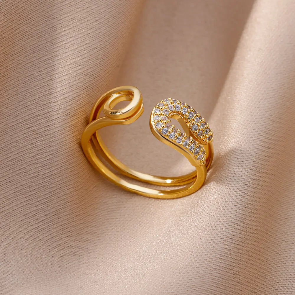 Fashion Gold Color Stainless Steel Rings