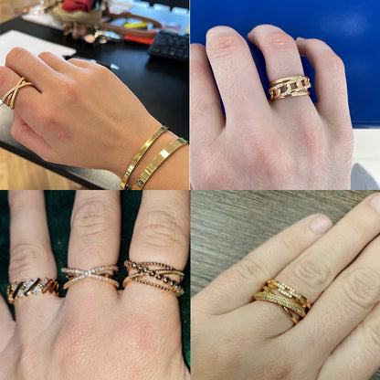 Fashion Gold Color Stainless Steel Rings